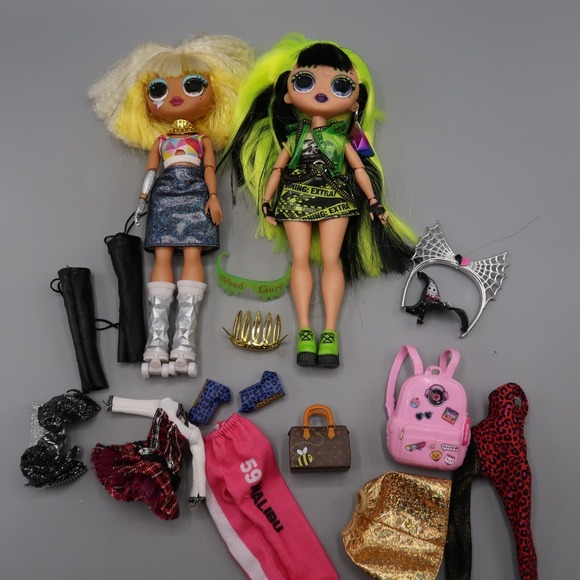 Lol Surprise Other - LOL Surprise OMG Remix Rock Fashion Doll BHAD GURL & FAME GIRL w Accessories
